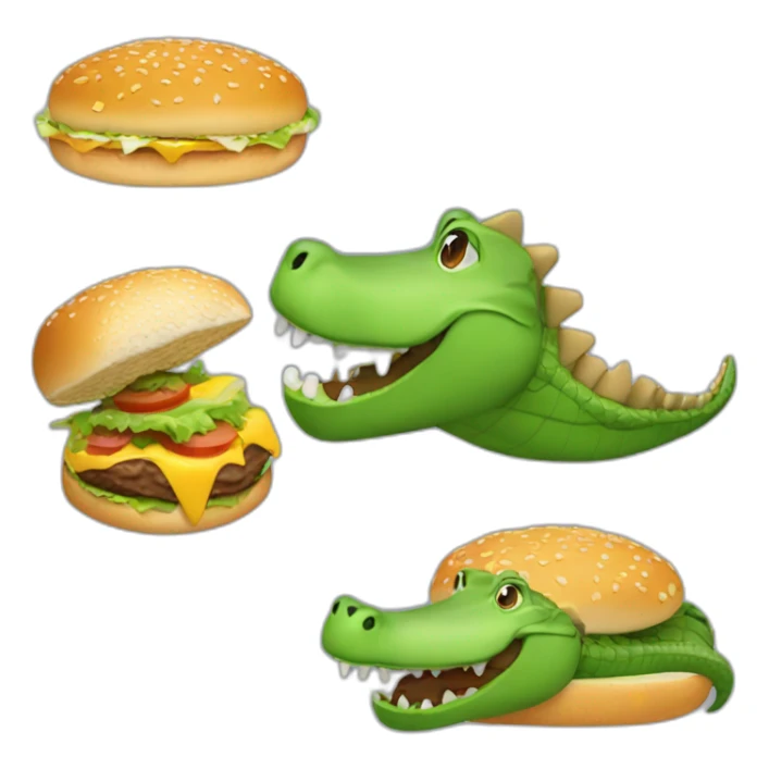 Pop eating a hamburger ans riding a crocodile  sticker