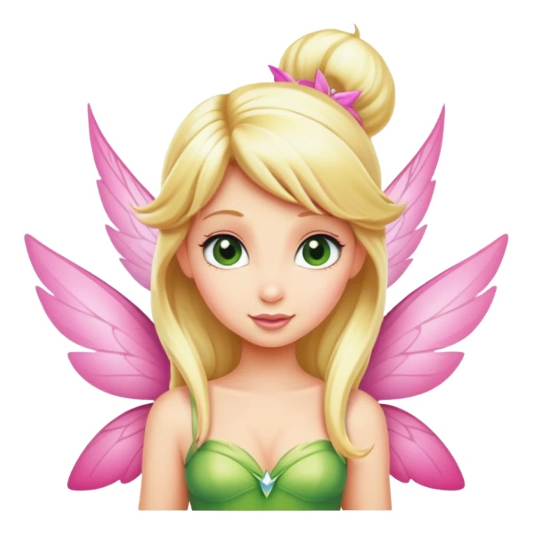 Tinkerbell with long blonde hair and pink wings  sticker