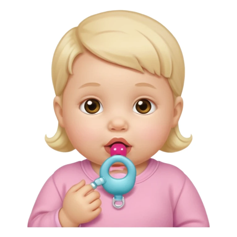 a baby girl with pacifier sticker