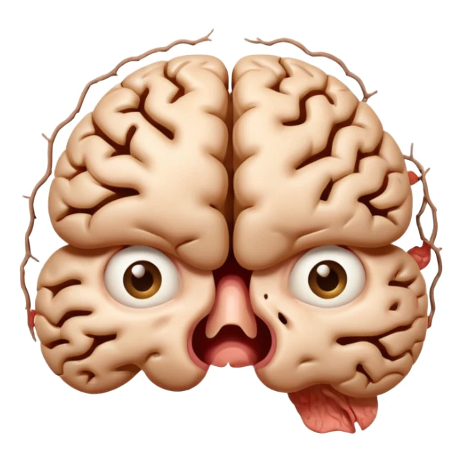 Brain looks like hero and he is shoked sticker