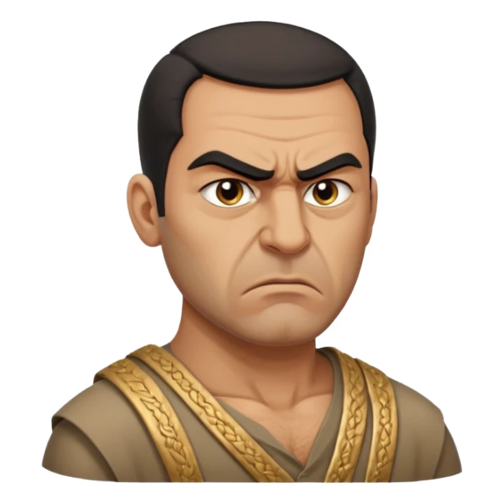 an angry Iraqi, in profile, chest-high sticker