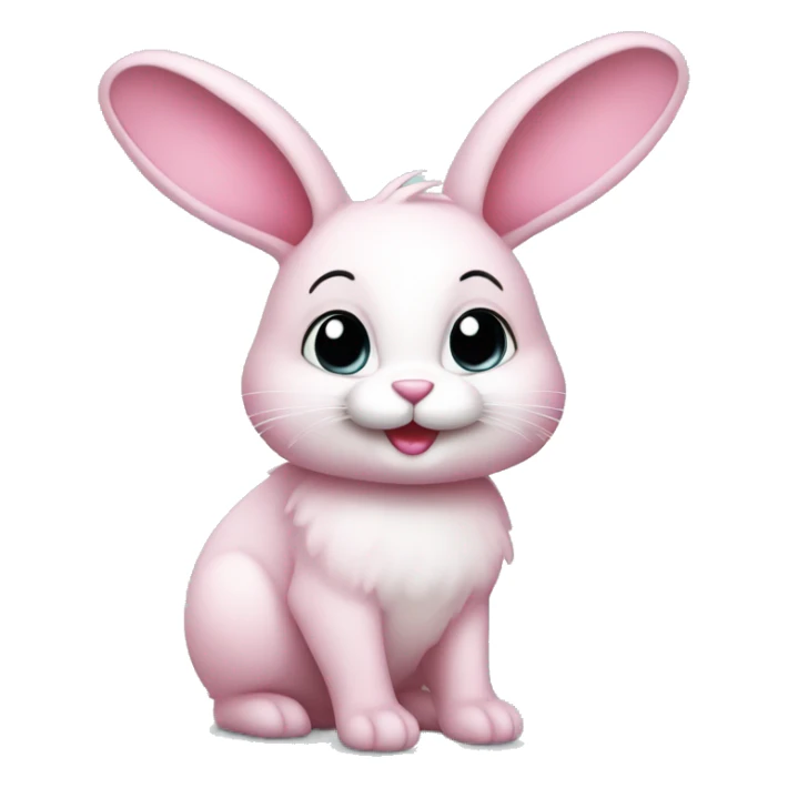 Cute little rabbit in pink. sticker