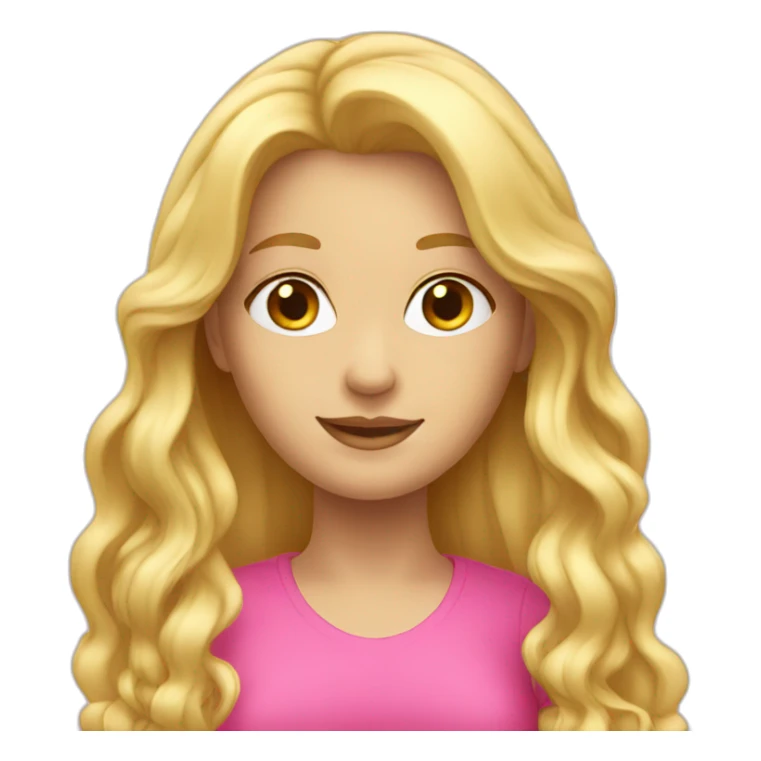 blonde lady with long hair and pink sticker