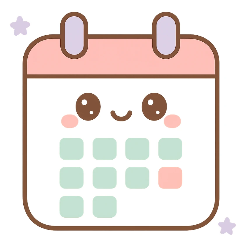 calendar icon, playful and colorful, suitable for children sticker