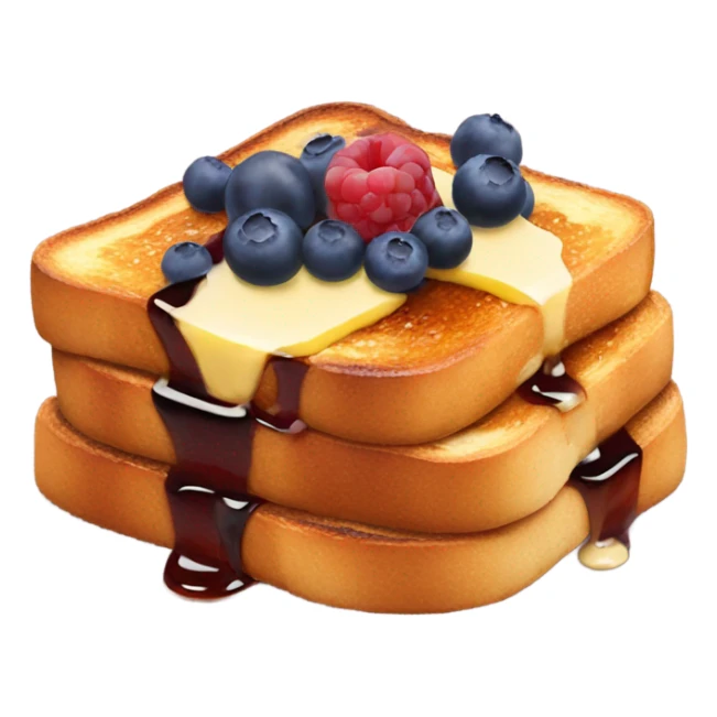 french toast with blueberries, maple syrup, and butter on top sticker