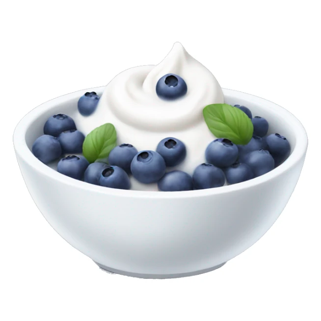 White bowl with yogurt and blueberries sticker