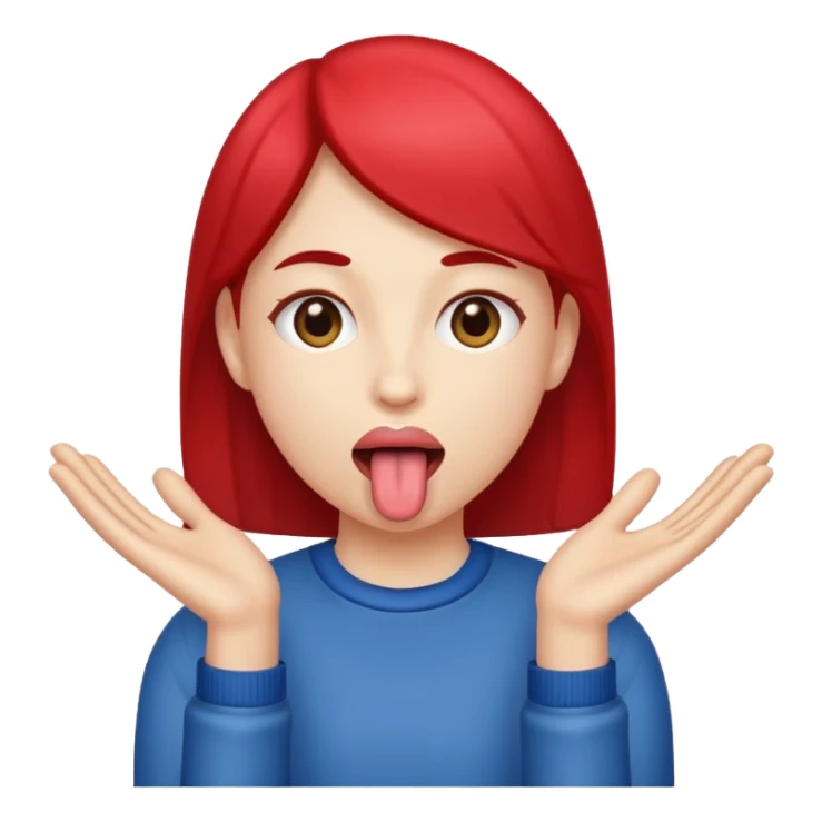 Tongue out with hands to the side sticker