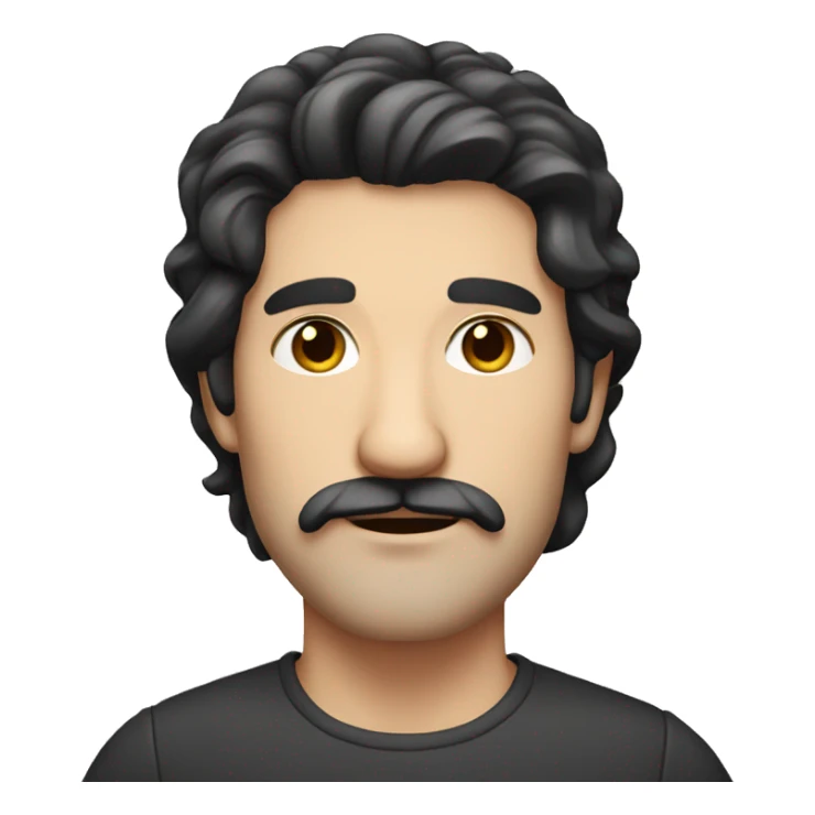 man with dark hair, moustache, light beard and white skin sticker