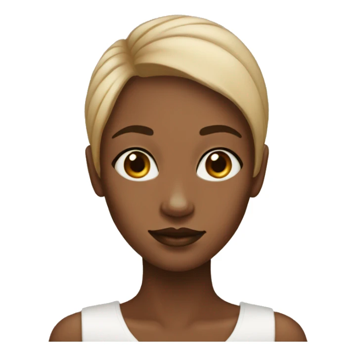 A woman with bronze skin and vitiligo sticker