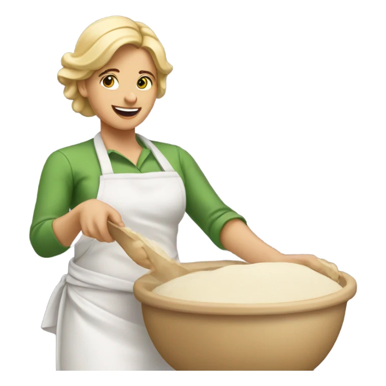 Blonde hair female making bread  sticker