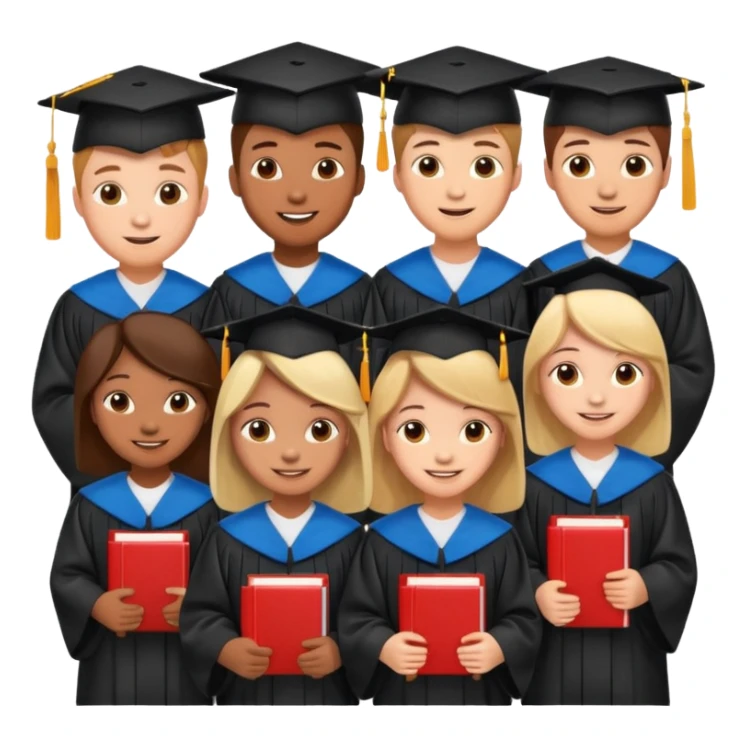 un grupo de estudiantes simpáticas sticker