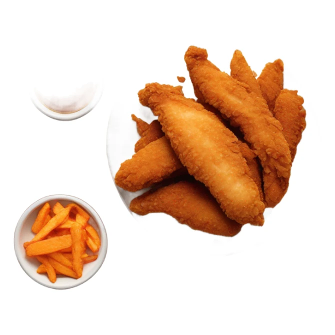 Chicken tenders and sweet potato fries sticker