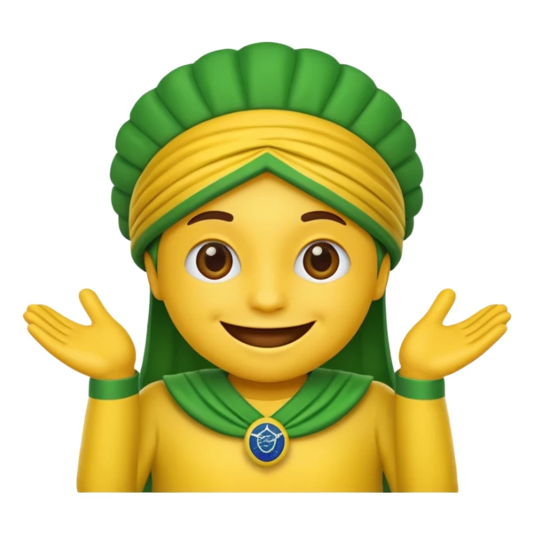 Emoji with Brazil Costume on sticker