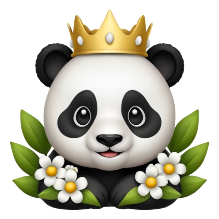 Panda con corona di fiori sticker