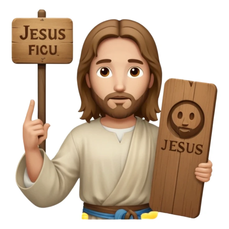 Jésus avec une pancarte dans ses mains dans ses mains sticker