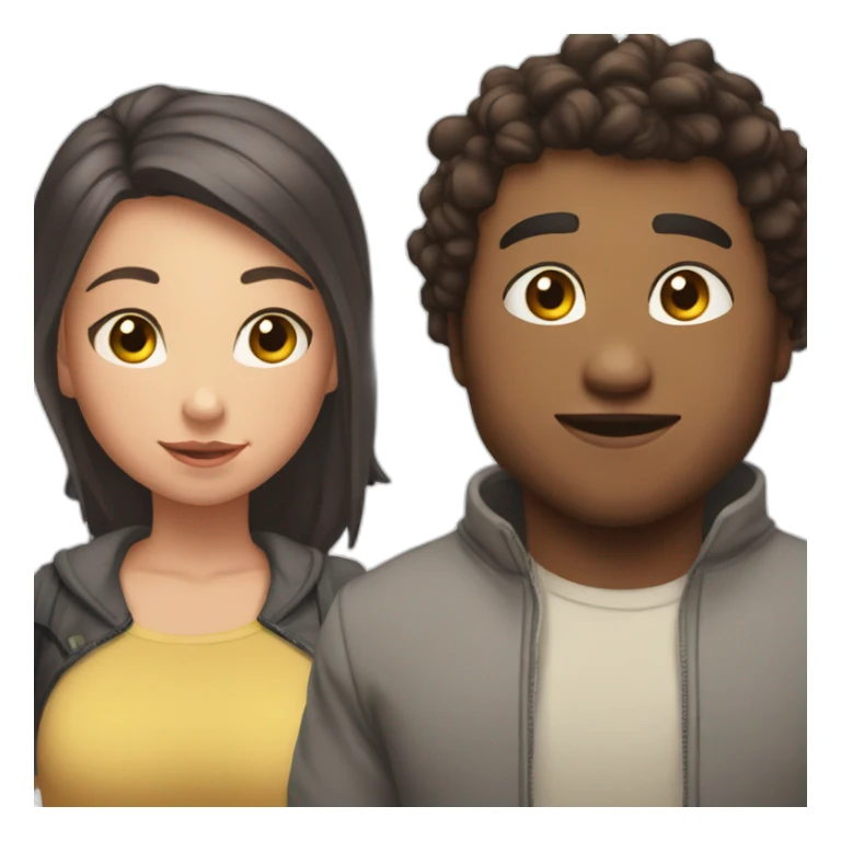 thicc boy and thicc girl, white sticker