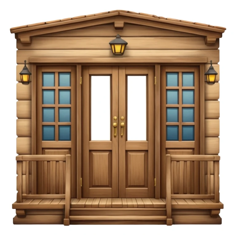 doors and balcony made out of wood sticker