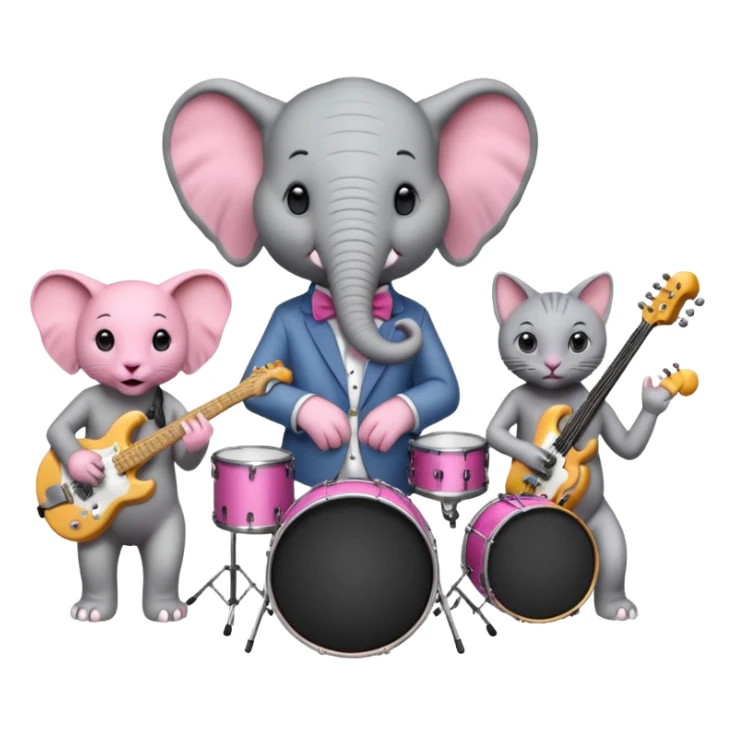Horton Elephant and 2 Hairless cats trio music band sticker