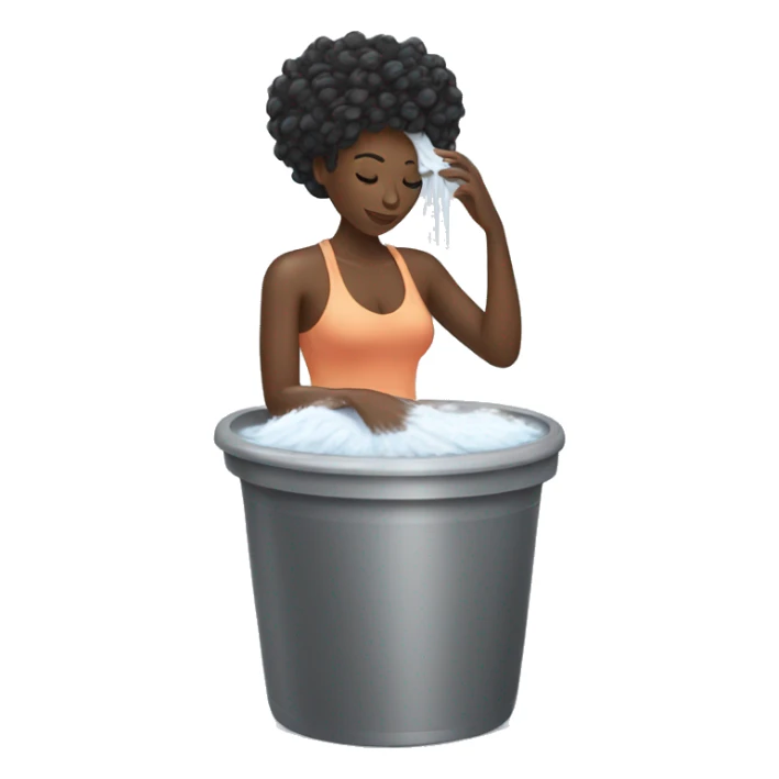 Black woman washing hair sticker
