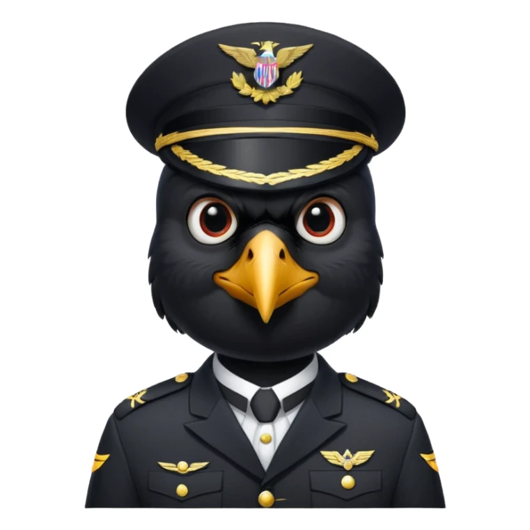 eine kleiner schwarzer rabe im military stil,   sticker