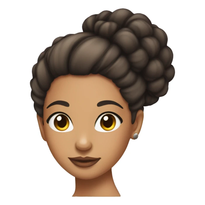 a lightskin girl with a slick back curly bun and lashed sticker