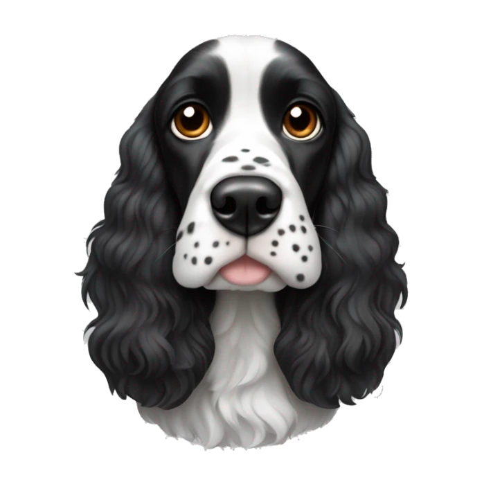 black and white english cocker spaniel eith nose spots sticker