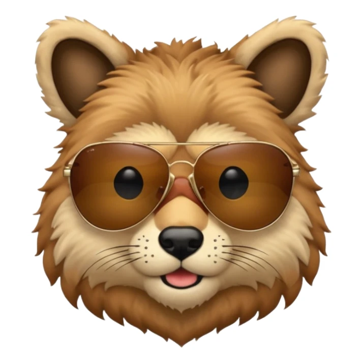 animal head and body wtih sunglasses  sticker