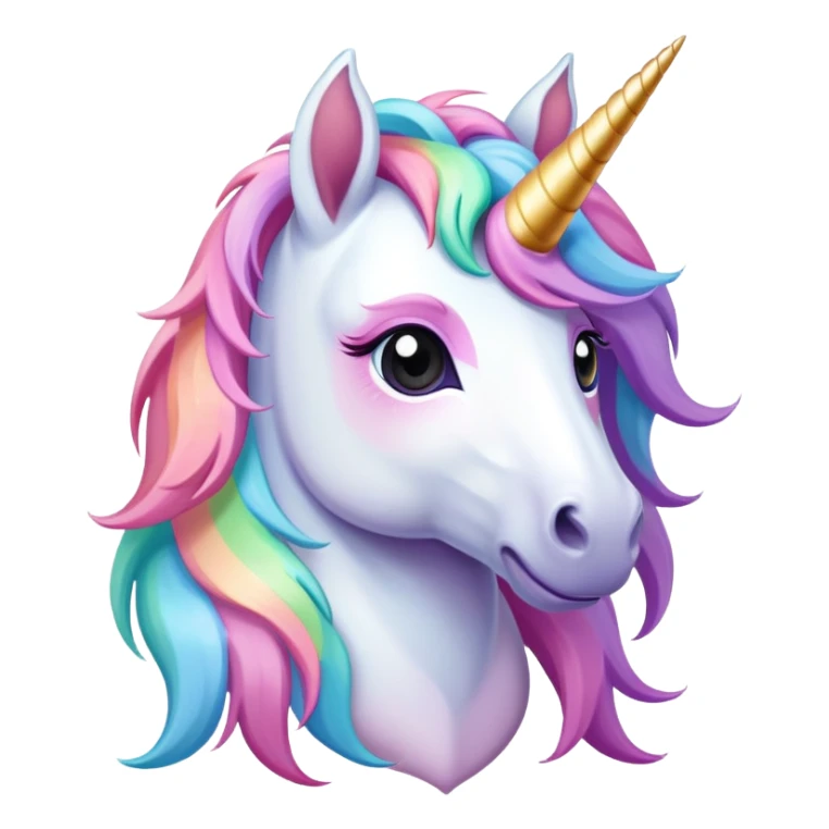 Unicorn with pastel rainbow hair sticker