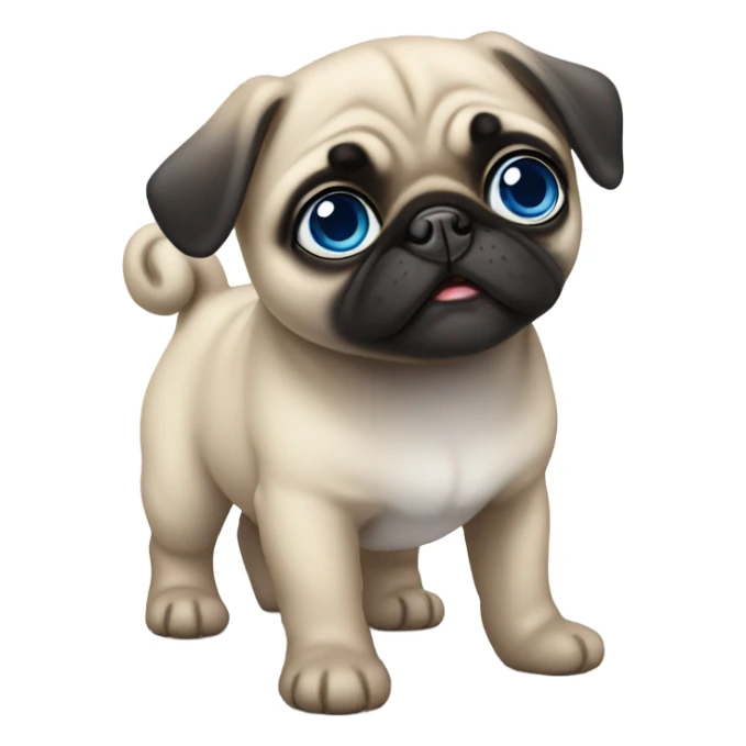 Baby pug with big blue eyes  sticker