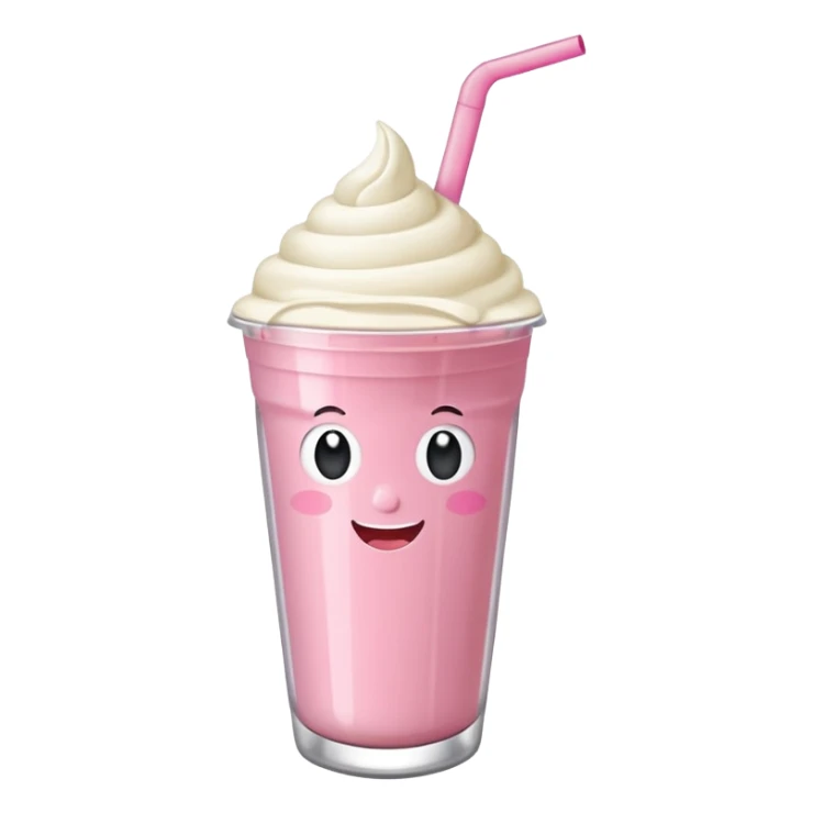 un vector de vaso de batido animado, de caricatura, con tapa y pitillo, que tenga brazos y piernas, cara tierna y que inspire confianza y amabilidad sticker