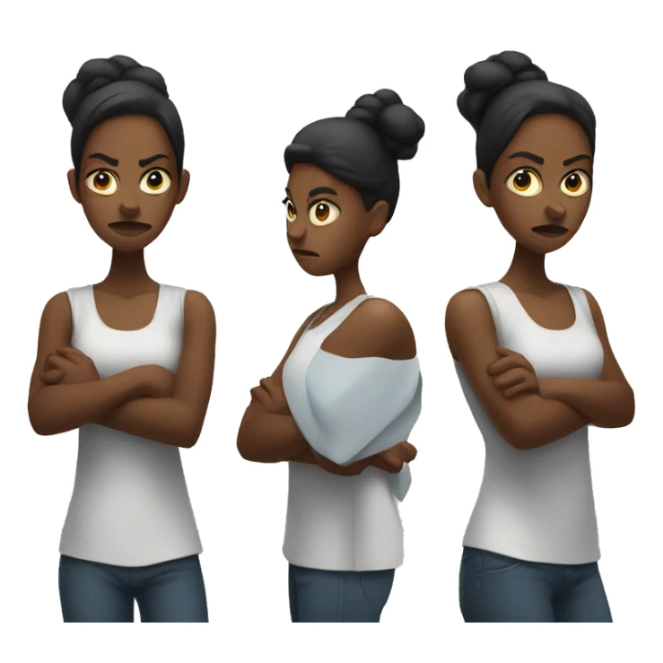 angry arms crossed black woman sticker