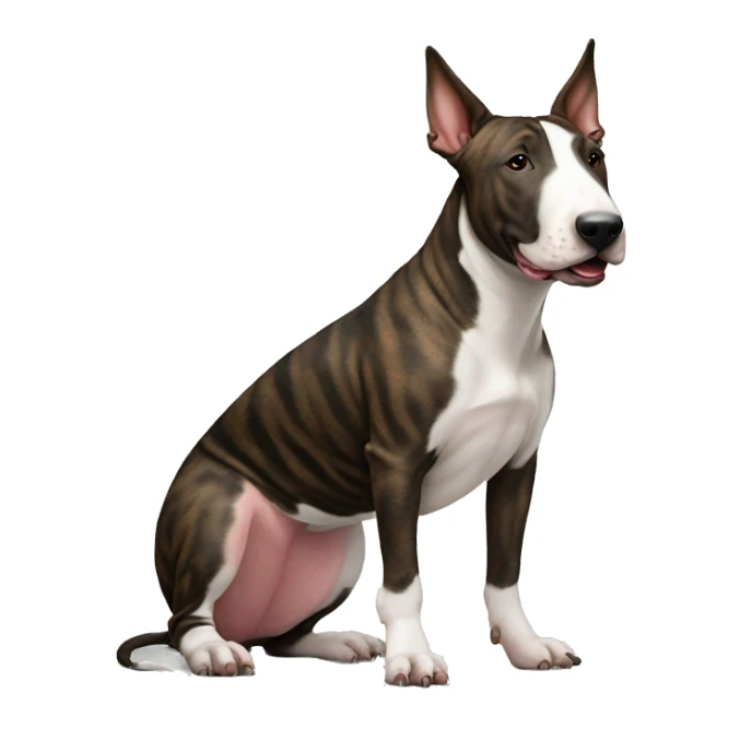 brindle english bull terrier sitting down sticker