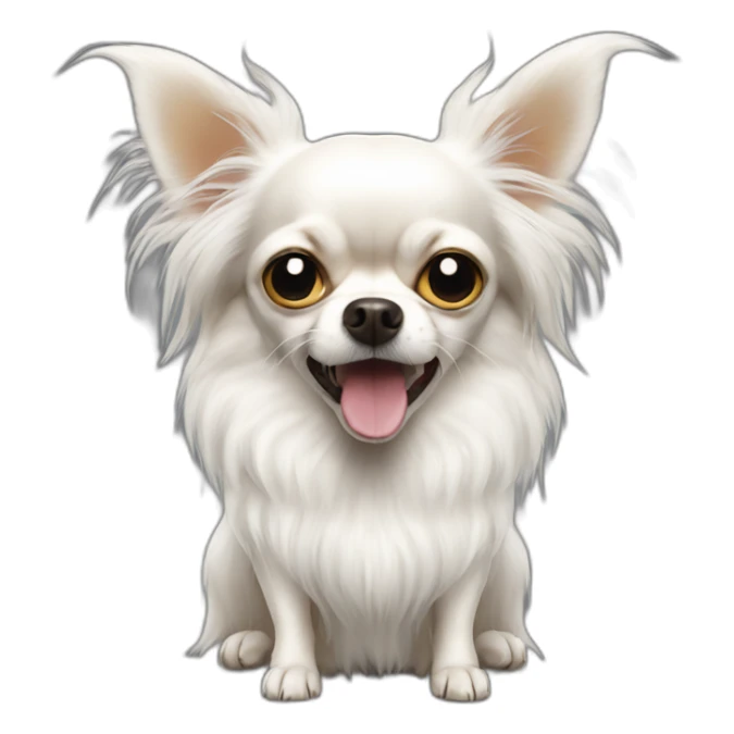 angry-white-longhair-chihuahua sticker