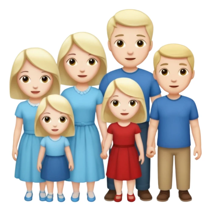Pale skin family of 6 sticker