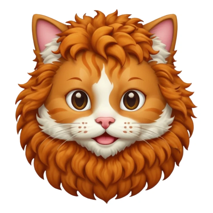 HAPPY CAT WITH CURLY HAIR AND A BIG BEARD sticker