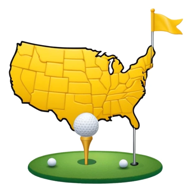 Masters logo with yellow United States and golf pin sticker