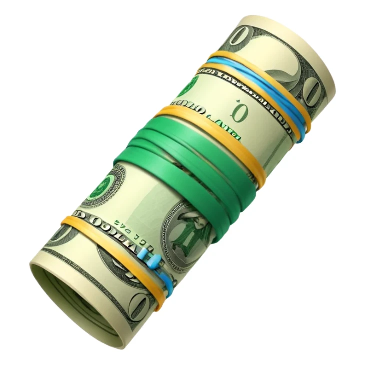 Money that is like a tube One dollar sticker
