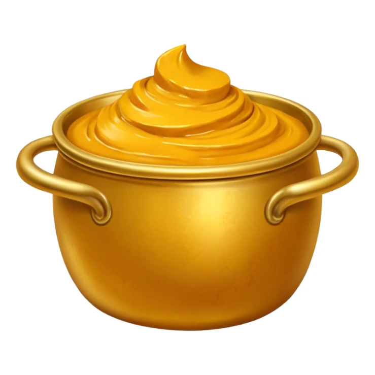Thick Turmeric paste in a golden metal bowl sticker