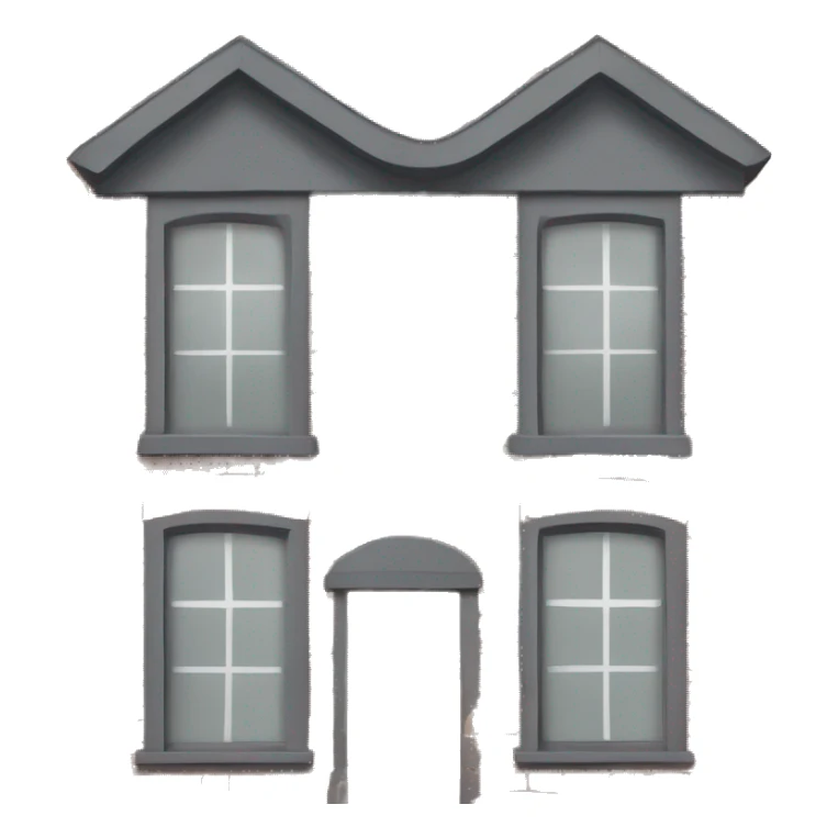 house made of bricks, with dark grey windows and grey flat roof sticker