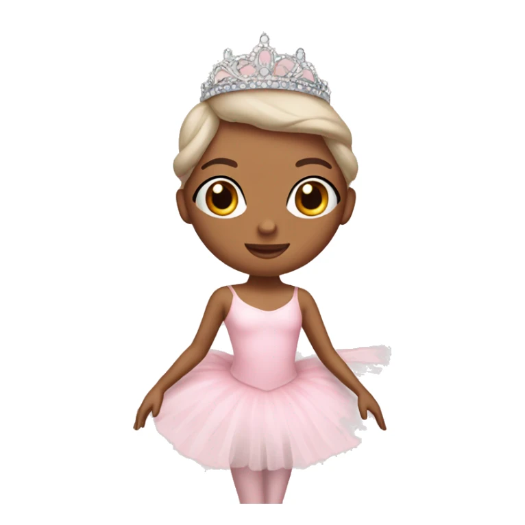 Pastel pink ballerina with tiara sticker