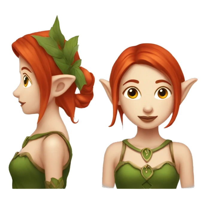 red head elf fantasy woman sticker