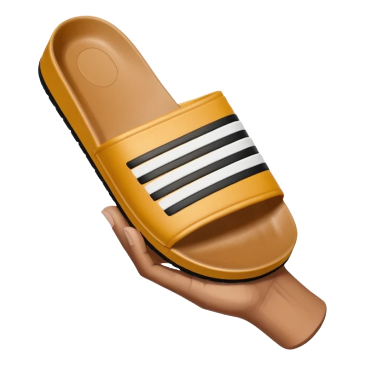 Eine hand die eine Adilette in der hand hat und gerade damit werfen will sticker