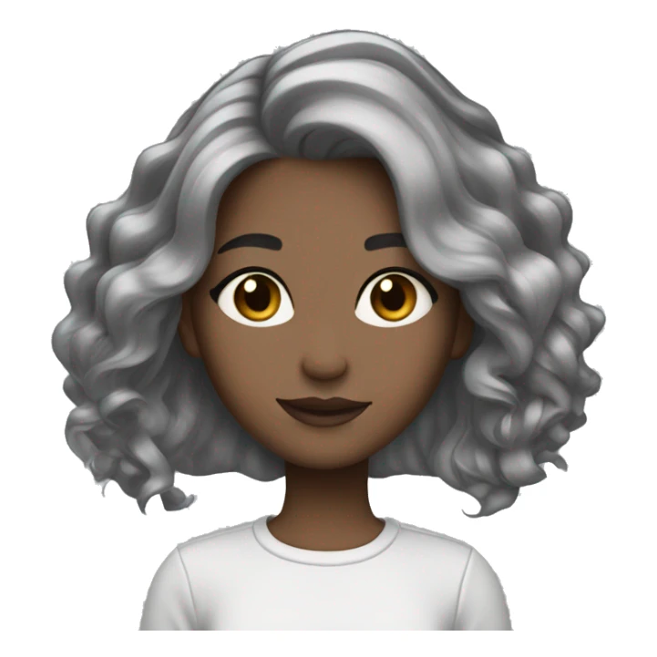 whit girl with a gray balayage sticker