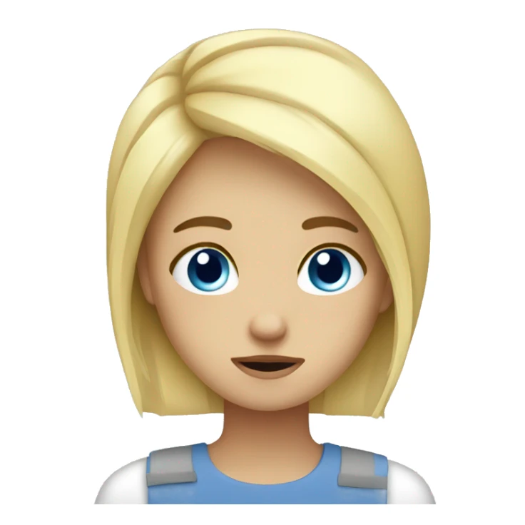 Blonde girl blue eyes super sleepy and tired sticker