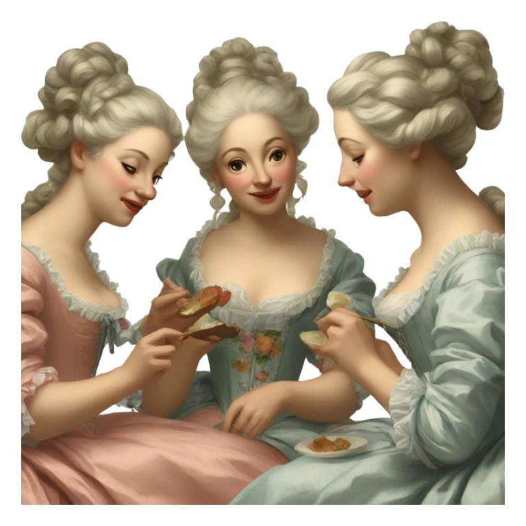 Painting of rococo women sticker