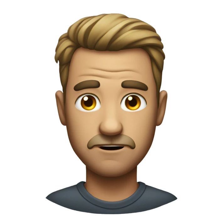 A man with stubbornness in his head sticker