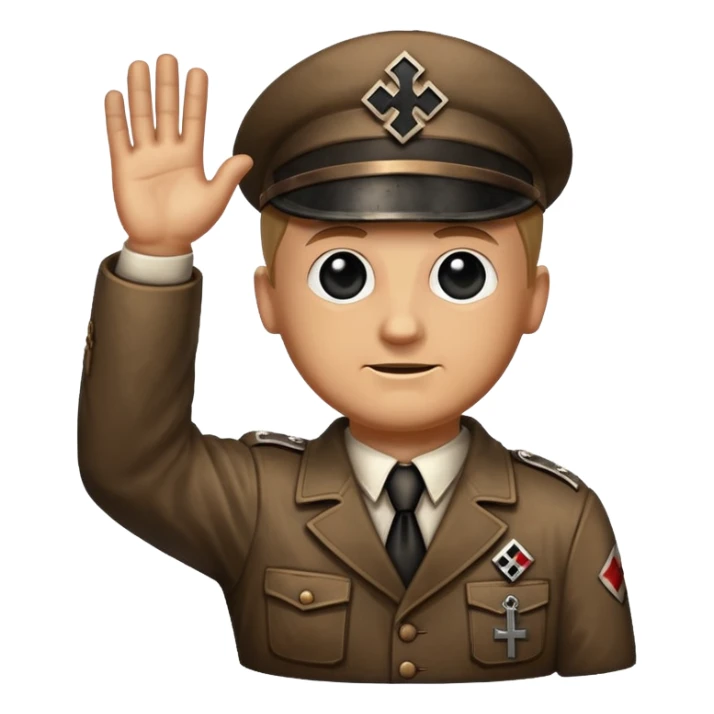 Nazi salut with nazi cross sticker