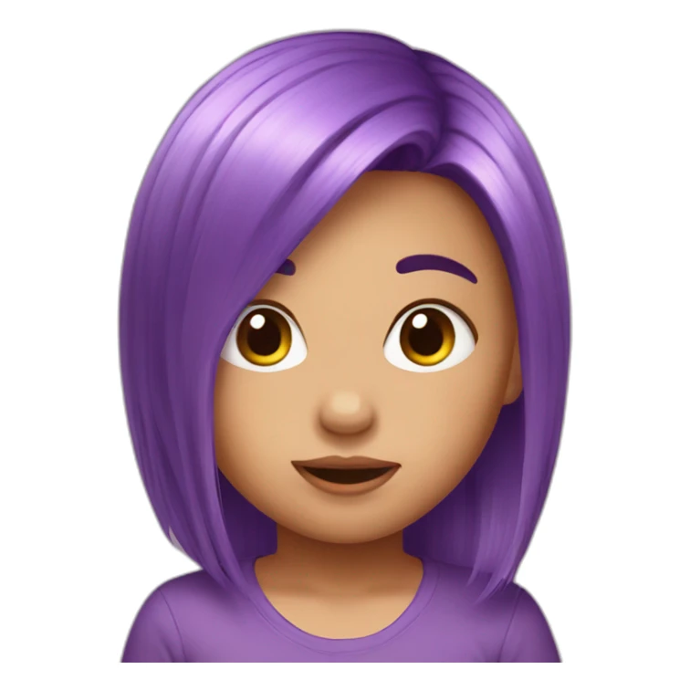 purple hair baby sticker