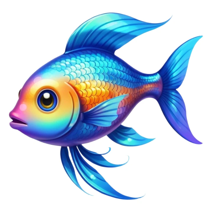 Adorable fish with large sparkling eyes and long flowing fins. sticker