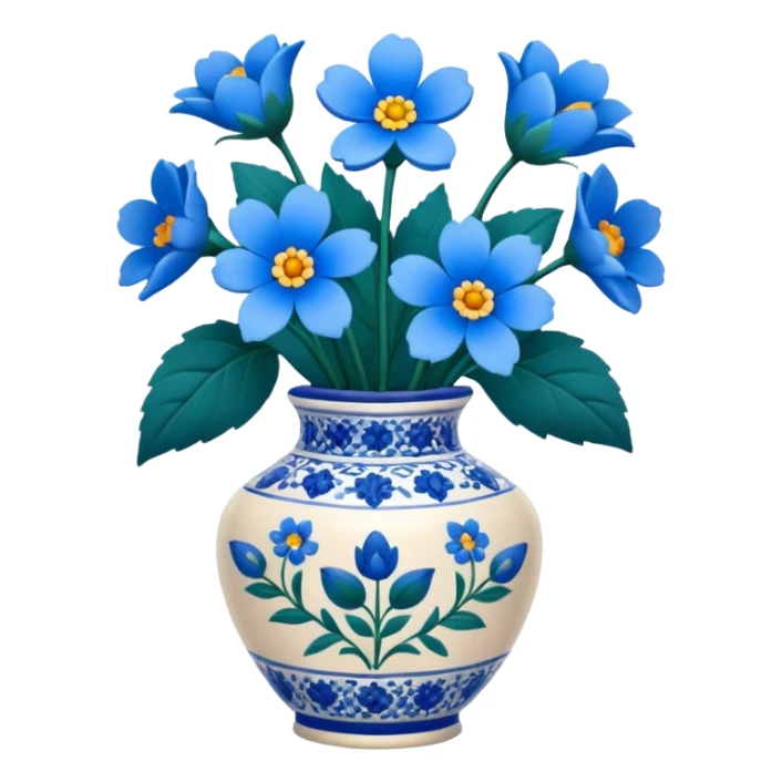 vase of blue flowers sticker
